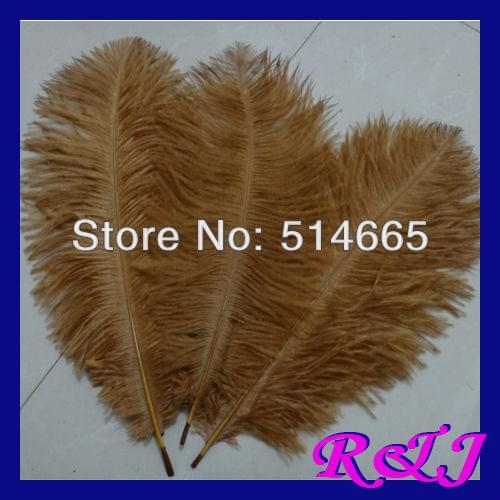 Free shipping Cheap ostrich feather 100pcs 12-14 inches 30-35cm Gold / brown Ostrich plumage ostrich plume