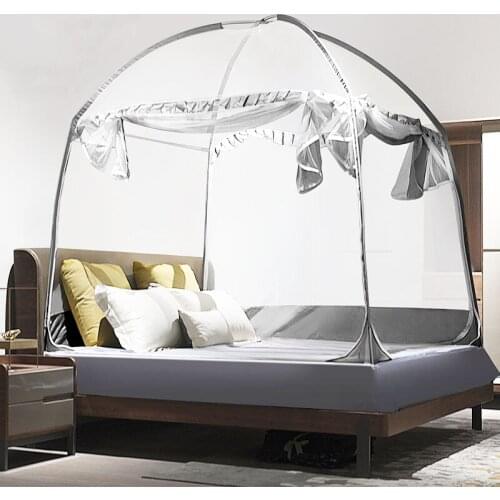 Household Large Sspace Mosquito Net Yurt Lace Mosquito Net High Density Gauze Three Door Mosquito Net Fall Proof Mosquito Proof