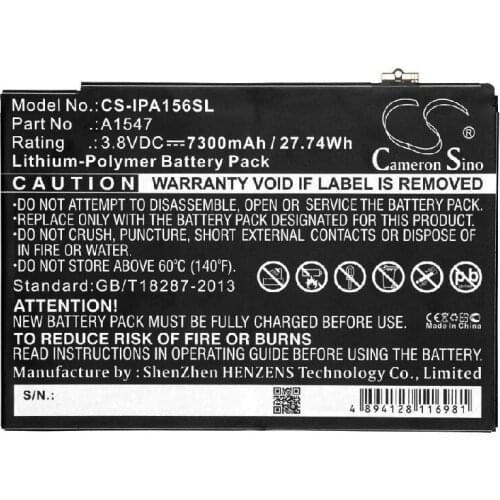 CameronSino for iPad Air 2 Air 2 WiFi A1566 A1567 A1547 MH2V2LL/A MH2N2LL/A battery
