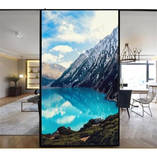 Decorative Windows Film Privacy Beautiful Scenery Stained Glass Window Stickers No Glue Static Cling Frosted Window Cling Tint