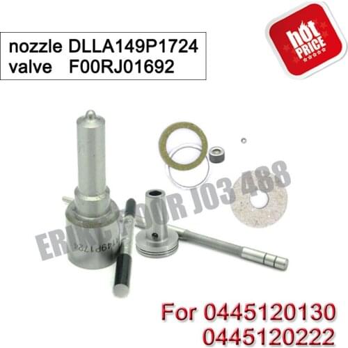 ERIKC F00RJ03488 Auto Pump Diesel Fuel Injector Seal Repair Kit Nozzle DLLA149P1724 Valve F00RJ01692 for 0445120130 0445120222
