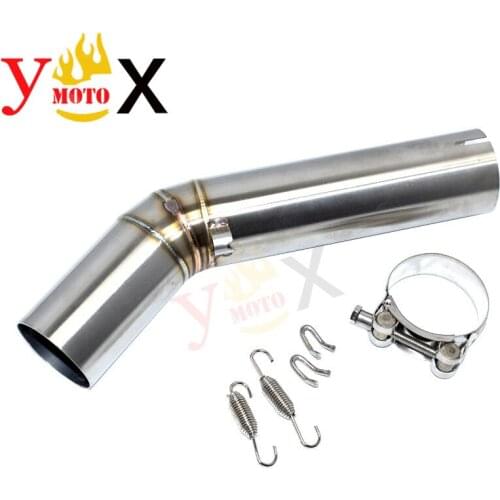 K8 GSXR 600/750 Motorcycle 51MM Slip On Middle Exhaust Pipe Mid Link Connection Tube For Suzuki GSX-R600 GSX-R750 2008-2010 2009
