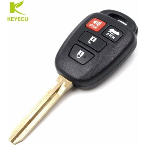 KEYECU 3+1 Button Remote Head Key Replacement Case Shell Housing for Toyota 2012-2015 Camry, 2014-2015 Corolla Uncut TOY43 Blade