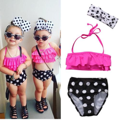 Pudcoco Girl Swimsuits 1Y-6Y Cute Toddler Kids Baby Girls Swimsuit Swimwear Bathing Suit Tankini Bikini Set