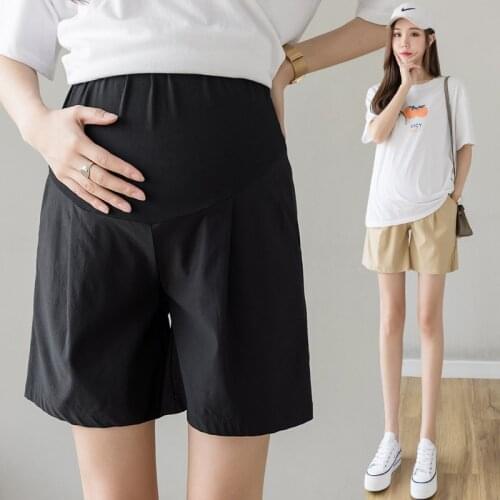 2021 Summer Thin New Maternity Shorts Wear Casual Cotton Linen Clothes for Pregnant Women Breathable Clothes Pockets Short Pants