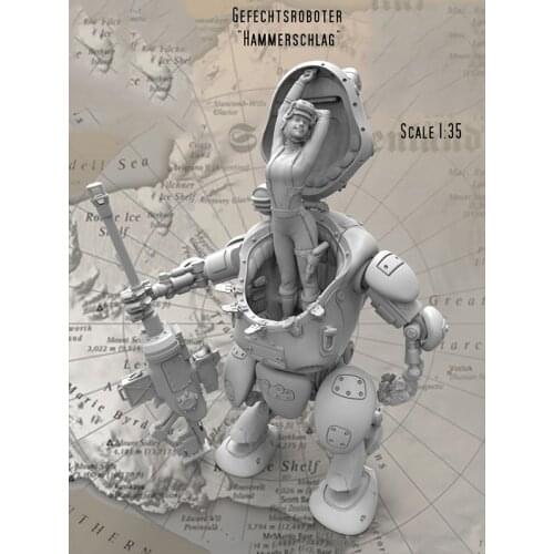 1/35 Scale Fantasy Combat Robot Sexy Beauty Unpainted Figure Model Kit Free Shipping