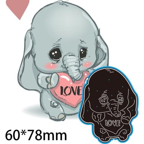 Metal Cutting Dies Scrapbooking ELEPHANT Cutting Dies Stencil DIY Card Paper Craft Embossing Folder Template 60*78mm