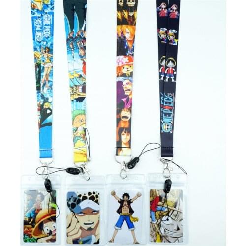 Cartoon Japan Anime One Piece Neck Strap Lanyards ID Card Gym Mobile Phone Straps Badge Holder Rope Key Chain Cosplay Gifts