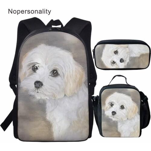Nopersonality Teens Schoolbag/Bookbag Set Cute Clumber Spaniel Large Capacity School Bags for College Student Girl Boy Bookpack