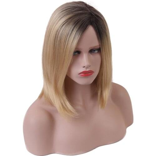 Natural Breathable Ombre Human Hair Wigs & Hairbrush Comb & Wig Clip