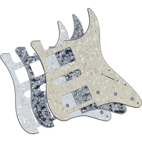 NEW 3PCS 11 Holes Guitar Pickguard HSH ST Pick Guard for American Mexican ST Guitar,White / Grey /Aged Pearl