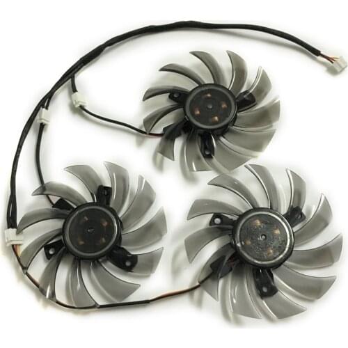 3Pcs/lot R9 280X GPU Cooler 3Pin T128010SM Graphics Card Fan For Gigabyte R9-280X GV-R928XWF3-3GD GV-R928XOC Card Cooling