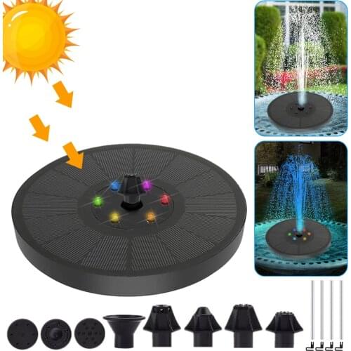 Floating Solar Powered Fountain Garden Waterfall Fountain Water Pump Pool Pond Bird Bath Solar Panel Powered Garden Decoration