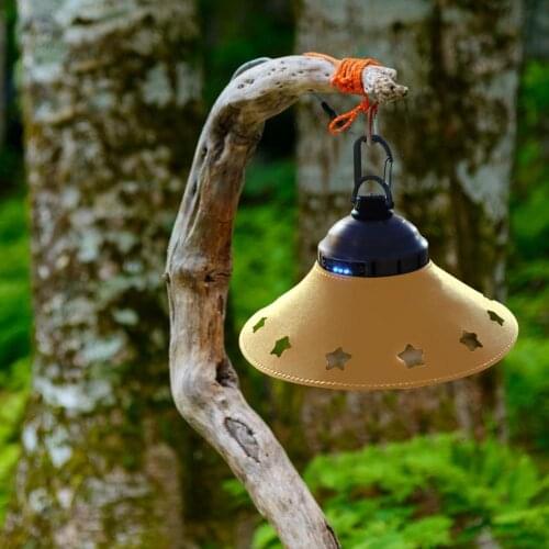 Outdoor Camping Light Hood Cap Hollow Leather Lamp Cover Camping Tent Lantern Lamp Shade Cover Modern Lamp Cover for Home Decor