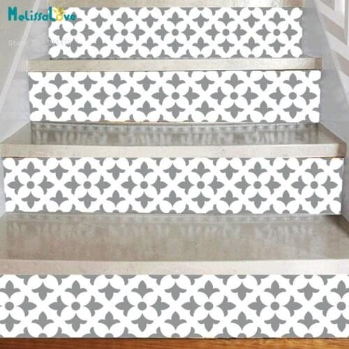Simple Petal Pattern Stairs Stickers New Art Design Murals Home Decoration Set of 6 Fireplace Decals YT6245