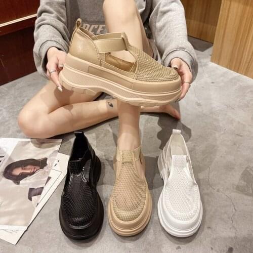 Sandals women Summer Casual platform Shoes closed toe Sandals Breathable Mesh Sandals women platform flats sandals