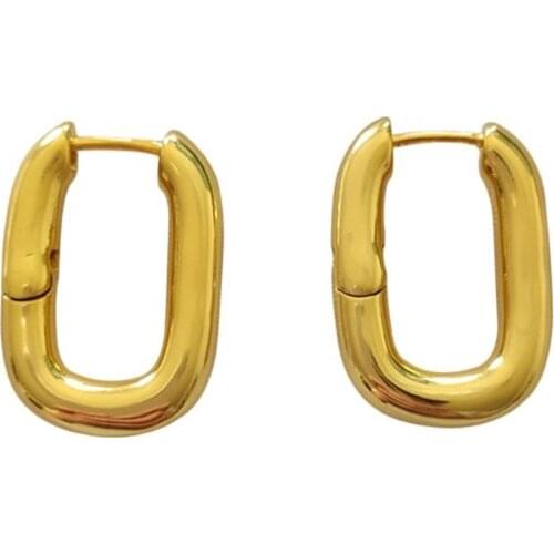 Silver/Gold Color Copper U Shape Geometric Earrings Handmade Dangle Earrings for Party Costume Accessory