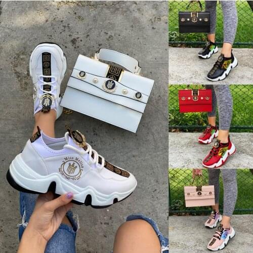 Miss Melisa Shoes and Bag stylish sneakers bag set Code S100