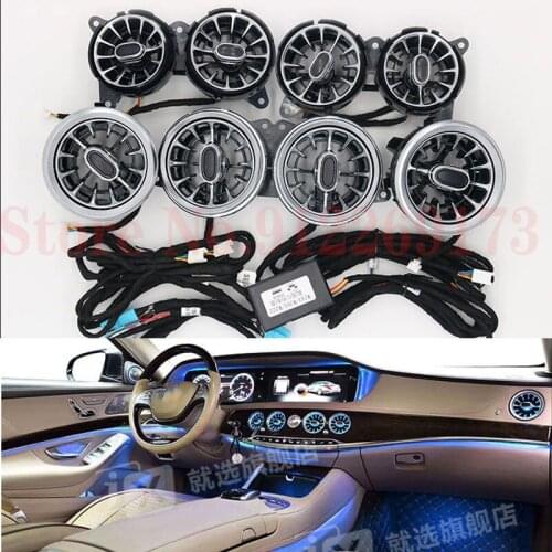 For Mercedes-Benz S-Class W222 Ambient Light LED Car Dashboard Console AC Condition Air Vent Outlet Turbine Trim Nozzle Lamp