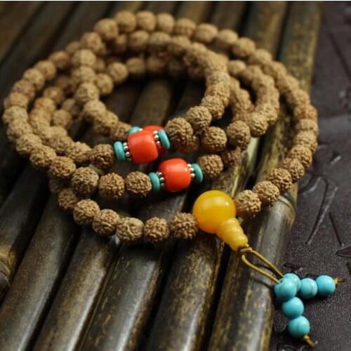 Tibetan 108 beads five-petal Indonesian King Kong Bodhi Bracelet rosary folk style jewelry handmade beaded bracelet Wholesale