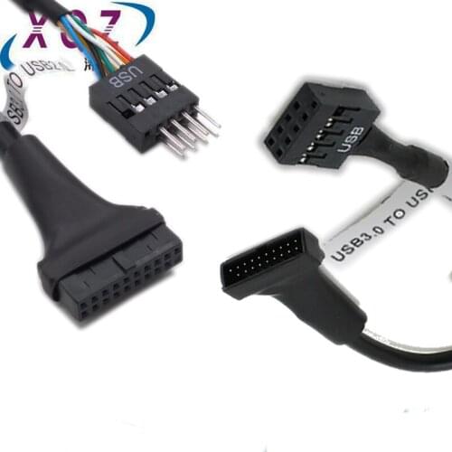USB3.0 to USB2.0 cable USB3.0 20-pin to 9-pin USB2.0 Bus USB2.0 to USB3.0 19/20 pin mother to motherboard 9 pin conversion