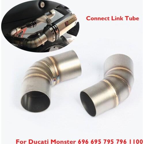 Motorcycle Exhaust Connect Tube Middle Mid Link Tube Pipe Exhaust System for Ducati Monster 696 695 796 795 1100