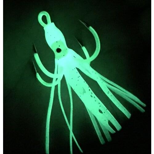 WALK FISH 1PCS Winter Ice Fishing Lure Glow Night Quadruple Hook Luminous Squid Octopus Artificial Bait Hook Fishing Lure Jigs