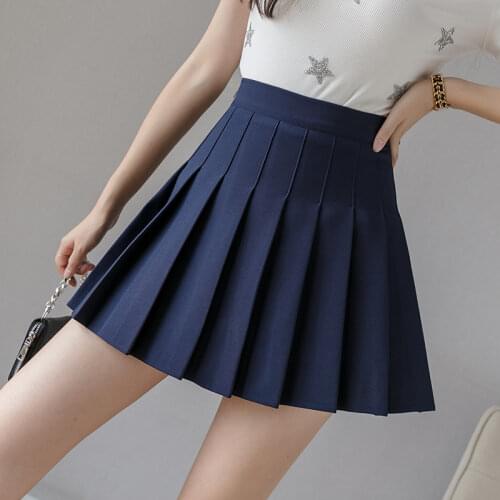 Fashion XS-2XL Summer Women Skirt 2021 High Waist Stitching Student Pleated Skirts Woman Cute Sweet Girls Dance Mini Skirt