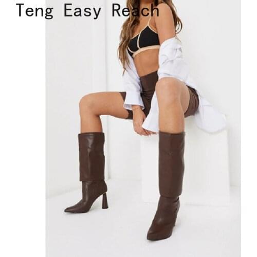Womens High Boots Apricot Knee High Boots Sexy High Heels Women High Knee Boots Womens Shoes Large Size 42 Autumn Winter 40 41