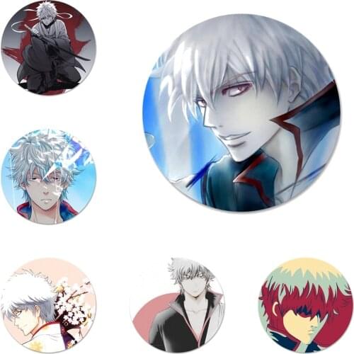 58mm Gintama Japan Anime Icons Pins Badge Decoration Brooches Metal Badges For Clothes Backpack Decoration