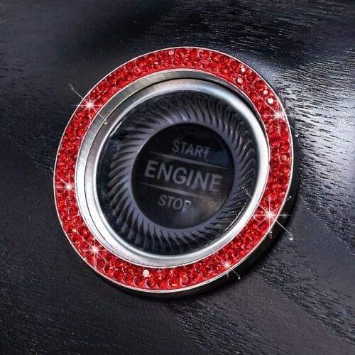 1 Pcs Car SUV Bling Decorative Accessories Automobiles Start Switch Button Decorative Diamond Rhinestone Ring
