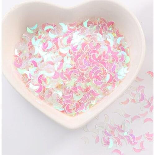 10g(1500 Pcs)/Pack Mixed Colors 2*6mm Moon Shape Loose Sequins DIY nail art, Jewelry Making, Wedding Decoration confetti Craft