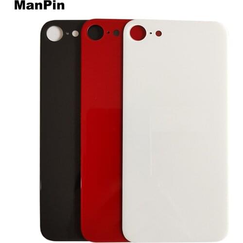 2pcs/Lot for iPhone SE2 LCD Screen Battery Door Cover Housing Back Glass Replace Big Hole Mobile Phone Repair Red White Black