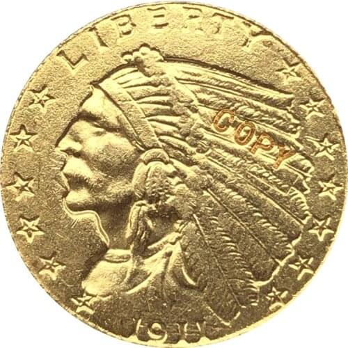 24-K gold plated 1911-D $2.5 GOLD Indian Half Eagle Coin Copy Free shipping