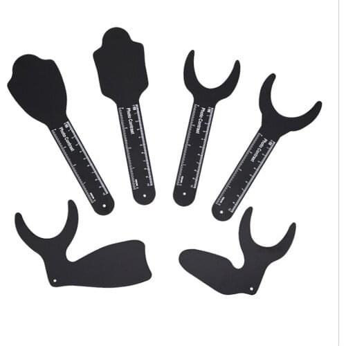 6pc Orthodontics Black Background Photo Image Comparison Plate Oral Cheek Plate High Temperature and High Pressure Dentist Tools