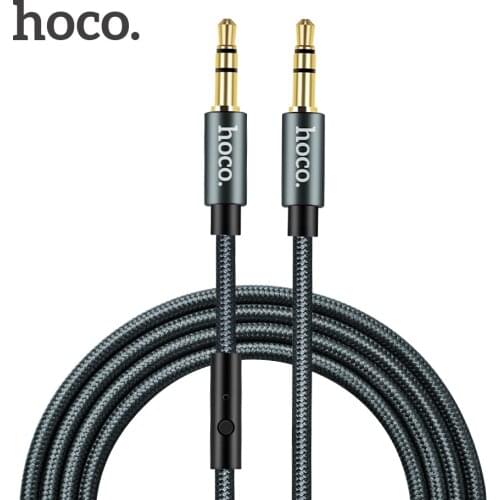 HOCO Audio Jack 3.5mm Jack Male to Male with Microphone Headphone AUX Cable for All Smartphone Car Subwoofer Speaker MP3/4 1m