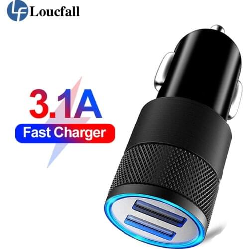 1/2pcs 3.1A 1A Dual USB Car Charger adapter Universal 12V Car Cigarette Lighter Charger Socket Adapter For iPhone Samsung Phone