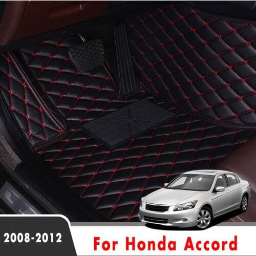 Car Floor Mats Carpets For Honda Accord 2012 2011 2010 2009 2008 Auto Interior Accessories Leather Waterproof Styling Custom