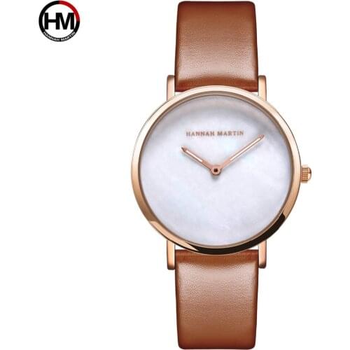 Japan quartz movement Genuine Leather simple Imitation Shell dial Luxury Brand Ladies wrist watches for women relogio feminino