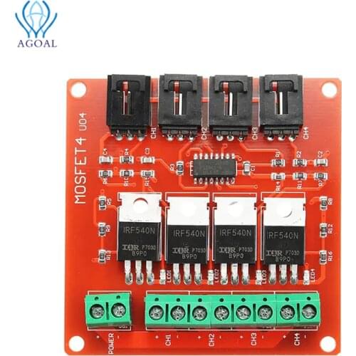 Four Channel 4 Channel Way Route MOSFET Button IRF540 V4.0+ MOSFET Switch Module For Ardu ino DC Motor Drive Dmimmer Relay Board