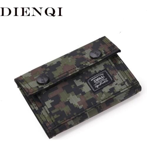 DIENQI 2021 Slim Canvas Wallets Money Purse Bags Men Women Short Small Card Holder Mini Wallet Male Vallet porte feuille hommes