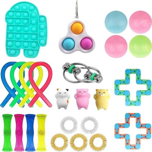 Dimpl Fidget Toys Pack Anti Stress Set Adults Children Squishy Sensory Antistress Relief Figet Toy Autism Anxiety Relief Gift