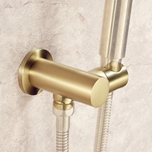 Good quality Brushed gold brass shower head holder wall mounted Shower base 360 degree rotation Bathroom Shower accessories