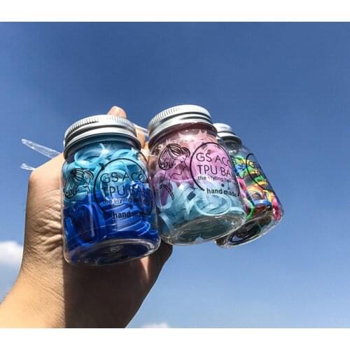 Exquisite Macaron Bottle Elastic Hair Rope Scrunchie Romantic Mini Cute Poly Rope Rubber Hairband Women Girls Child Hairties