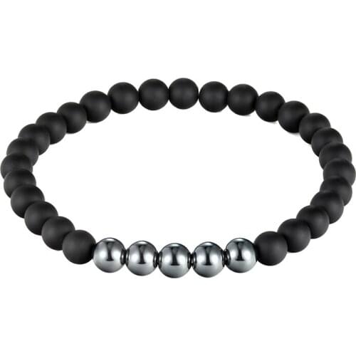 JAAFAR 2017 New Trendy Diy Hommes/Femmes Strand Bracelets 6 MM Mat Pierre & 6 MM Cuivre Perles Hommes bijoux as216