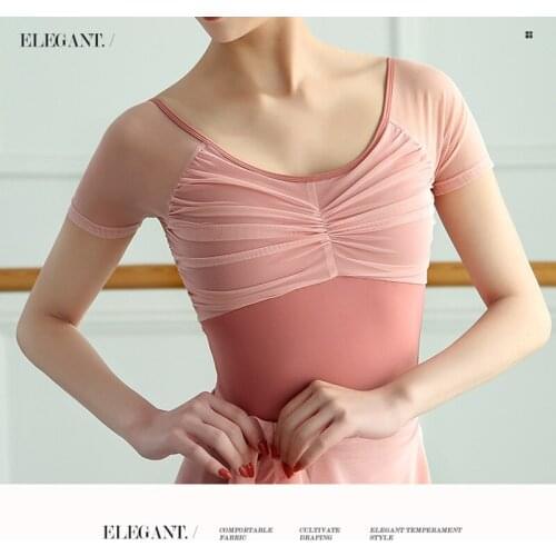 Leotard For Dance Girls Mesh Stitching Swimsuit With Shorts Ballerinas Women Pink Swimwear High elasticity Womens ballerina