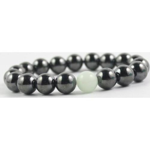 Magnetic Hematite round stone beads bracelet 10 mm with natural stone birthday gift HB1012