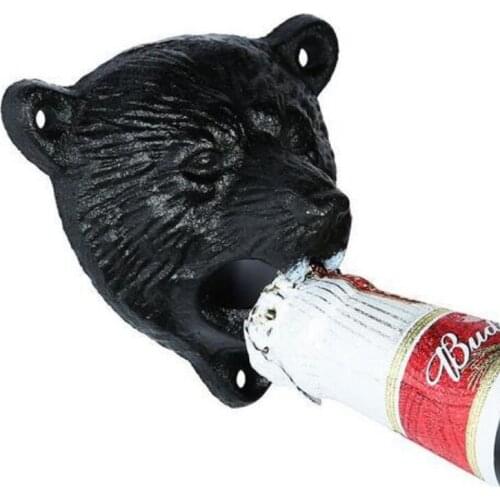 Bear Cast Iron Wall Bottle Opener Vintage Bottle Opener Antique Wall Beer Bottle Opener Can Opener Topless Can Opener