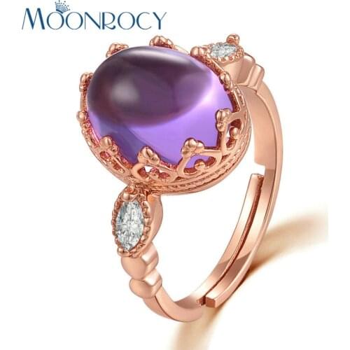 MOONROCY Rings With Cubic Zirkonia For Women