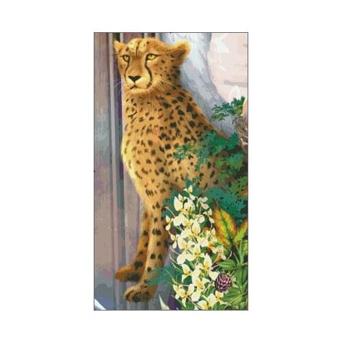 Leopard Serval Sewing kit Clear Picture Top Quality Cross Stitch Kits Crafts 14CT Unprinted Embroidered Handmade Art Set Decor
